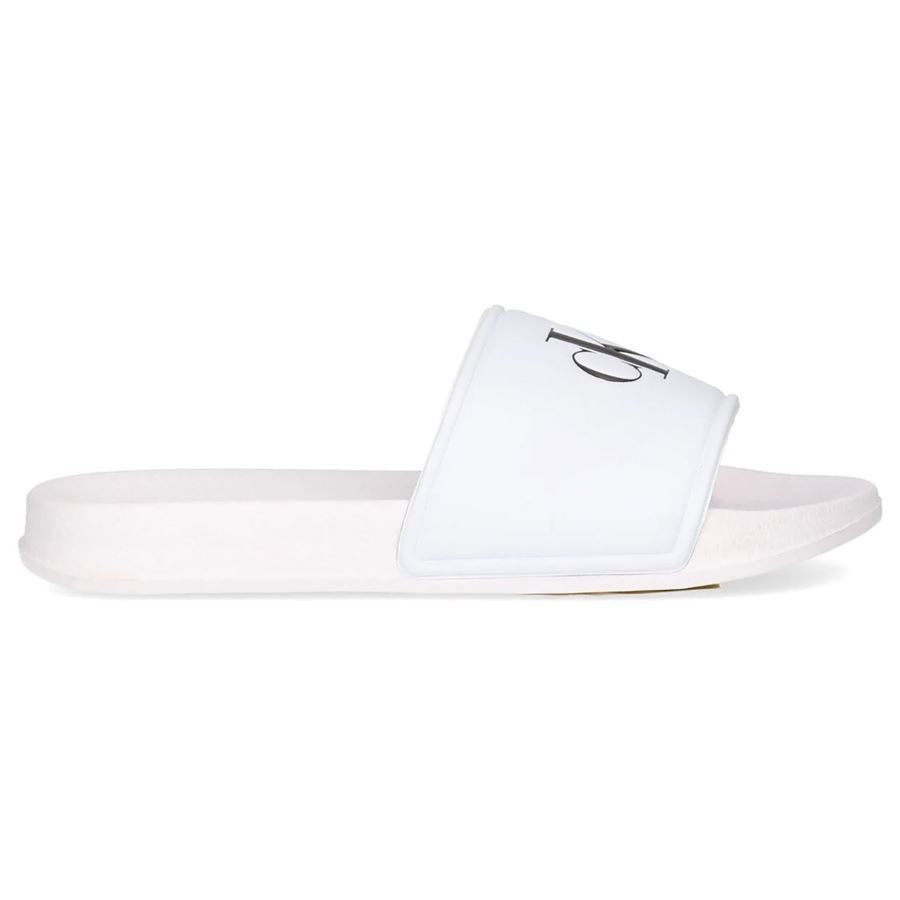 Ciabatte pool mono colore con logo iconico da bambino Calvin Klein | V3X0830321172100